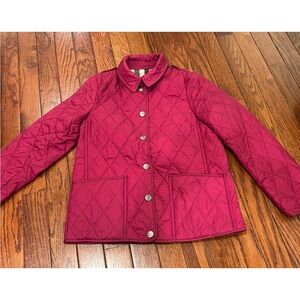 Burberry Kids Quilted Jacket Nova Check Burgundy Size 8